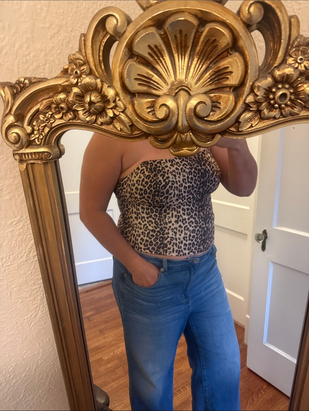 Shape FX Leopard Print Corset Top